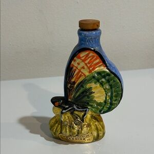 Vintage Garnier Liqueur Ceramic Butterfly Bottle – Crème de Menthe Made in Italy
